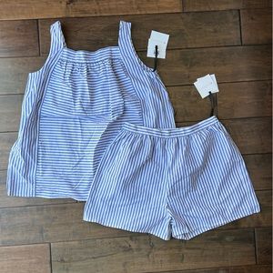 NWT Victoria Beckham For Target XL Girls Striped Tank Top And Shorts Set